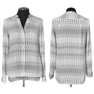 Banana Republic – Ivory Geometric Long Sleeve Top – Extra Small XS – NWT